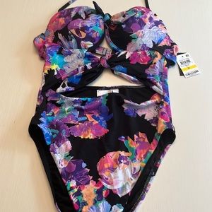 Floral with underwire one piece